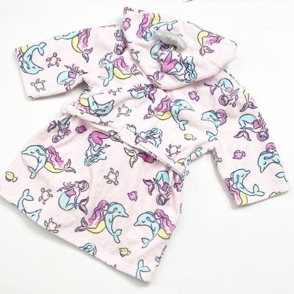 Saint Eve Swim toddler girls mermaid sea creatures terry cloth swim robe - Picture 2 of 4